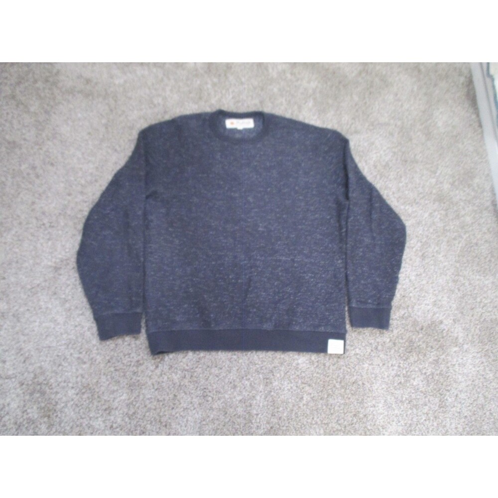 Mollusk California Crewneck Sweater Mens M Blue Textured Fleece Pullover